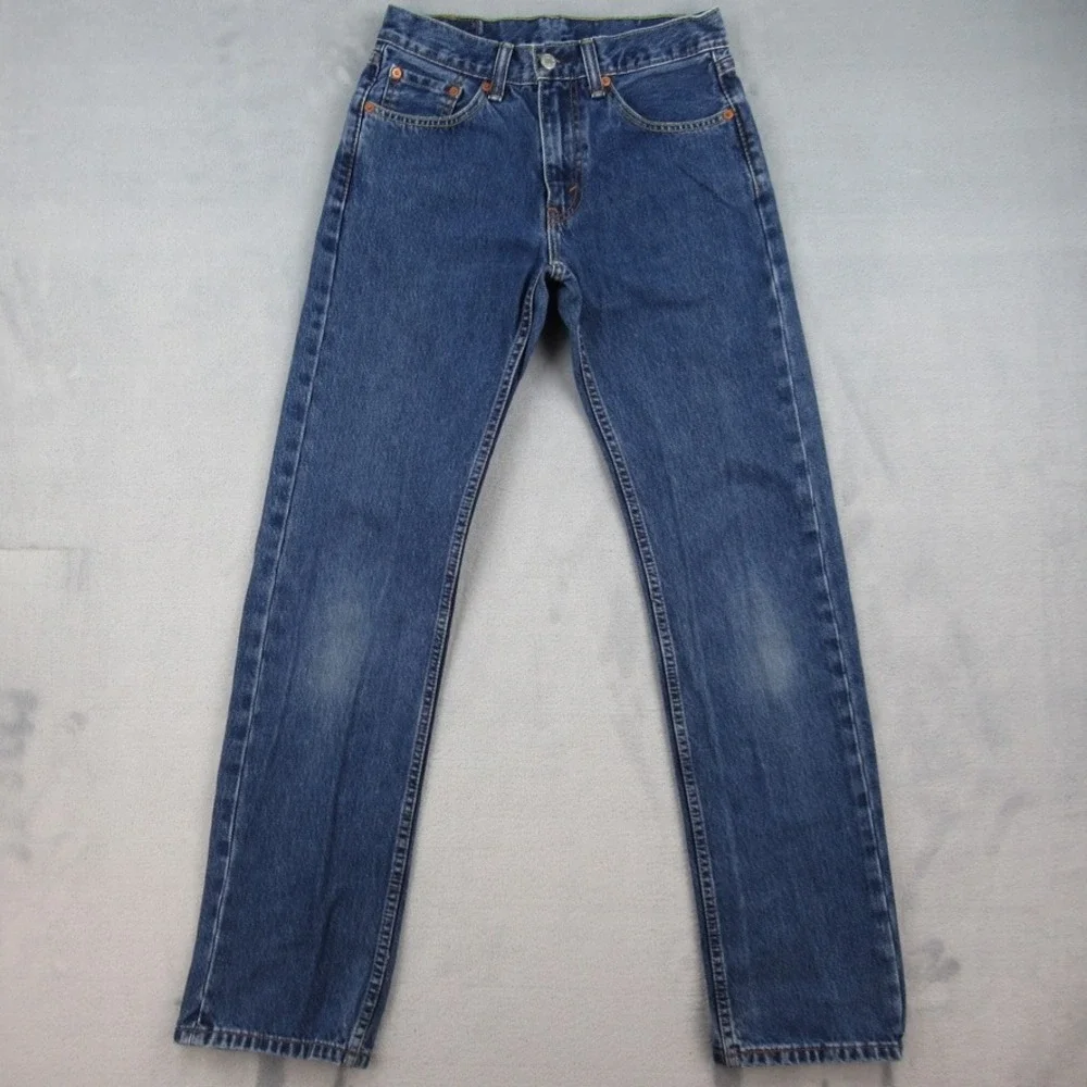 Levis 505 Regular Fit Straight Leg Jeans Mens 29x34 Dark Wash Blue 00505-4886